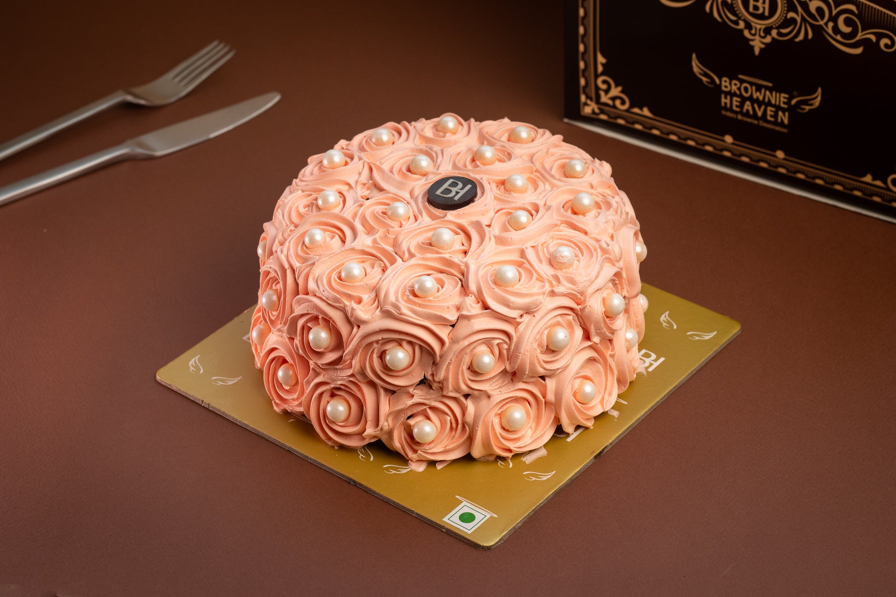 Pink Rose Strawberry Chocolate Cake  (1/2 Kg - Eggless)